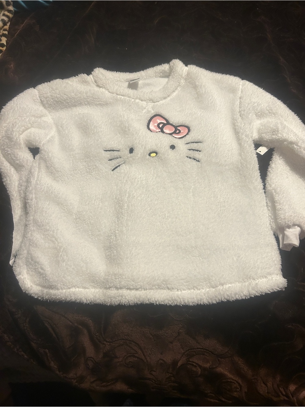 Hello Kitty Fuzzy White  Top